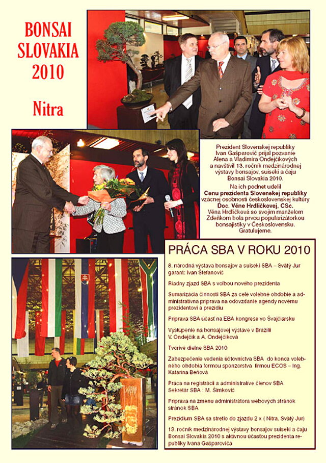 SLOVENSKÁ BONSAJOVÝ ASOCIÁCIA V ROKOCH 2006-2010 - PREZIDENT SBA RNDr. VLADIMÍR ONDEJČÍK